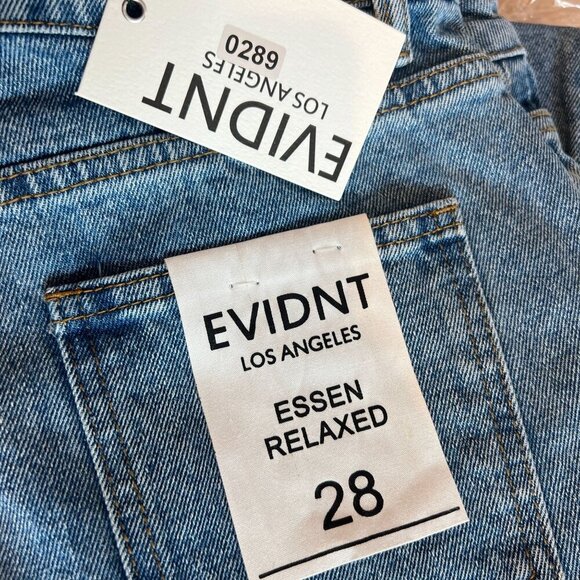 Anthropologie Evidnt Essen Relaxed Jeans Raw Hem Sz 28 Blue - Picture 7 of 12